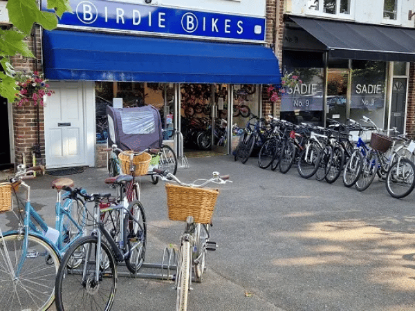 Exterior storefront of Birdie Bikes