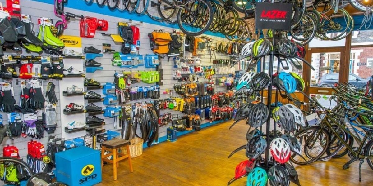 Sales floor inside the Cyclopaedia retail bike shop