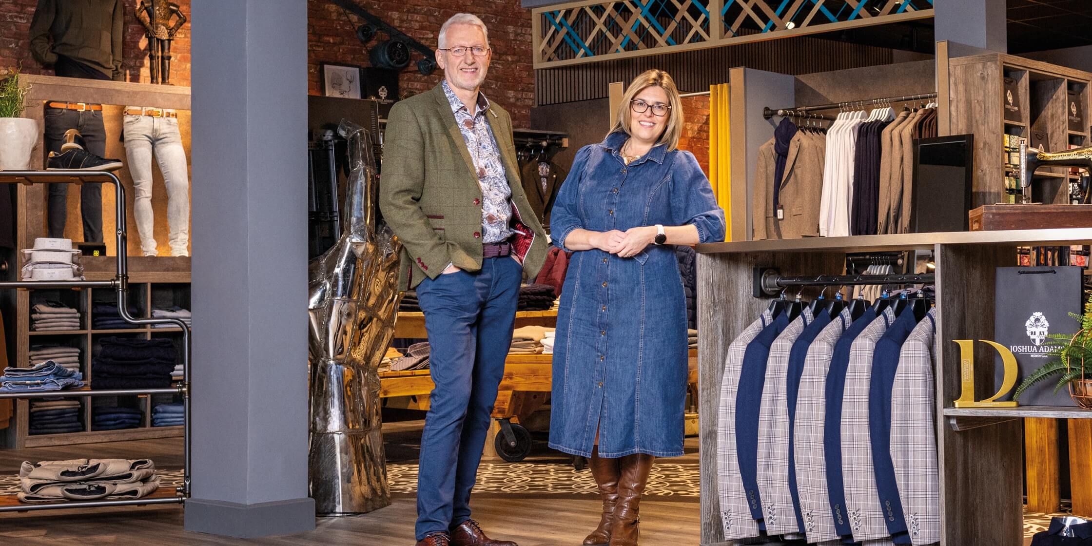 Sales floor inside the Joshua Adams Menswear retail store
