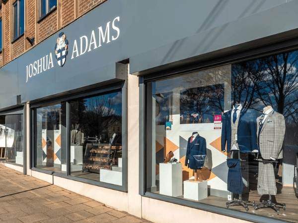 Exterior storefront of Joshua Adams Menswear